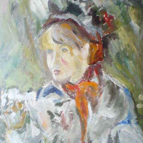 <strong>Bertina sestra</strong>, olej na kartonu 35x43 cm, (nesign.)